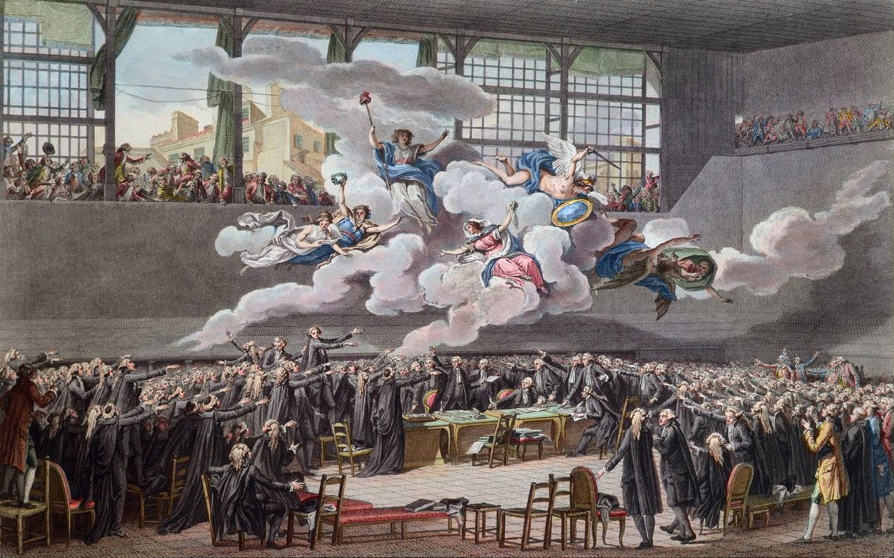 Französische Revolution (1789-1799): Der Schwur im Ballhaus in Versailles am 20. Juni 1789 von School French
