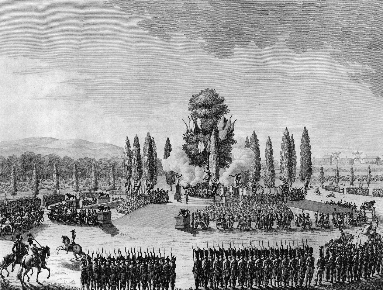 Französische Revolution: Republikanisches Fest der Siege auf dem Marsfeld in Paris am 10. Prairial Jahr IV (29. Mai) von School French