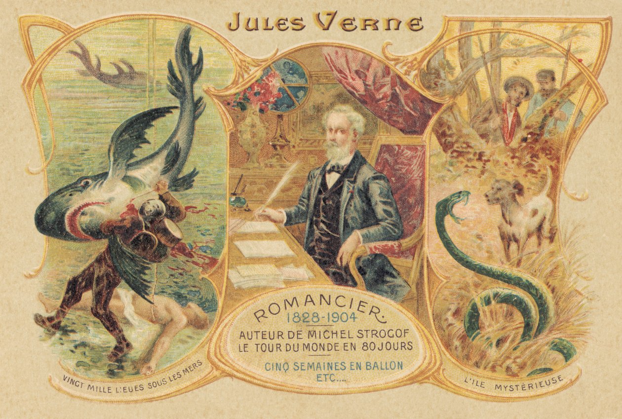 Jules Verne und seine berühmten Werke von School French
