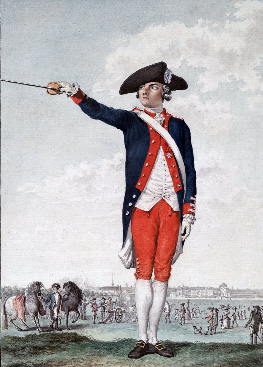 Picot de Peccaduc - Henry-Rene-Marie Picot de Peccaduc (Peccadeuc) 1770-1785 - Sergeant-Major an der Königlichen Militärschule in Paris, Gravur von Moreau. von School French