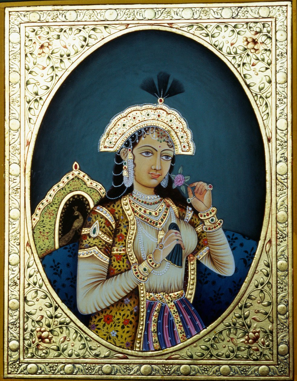 Mogulprinzessin Mumtaz Mahal Miniaturmalerei auf Papier von School Indian