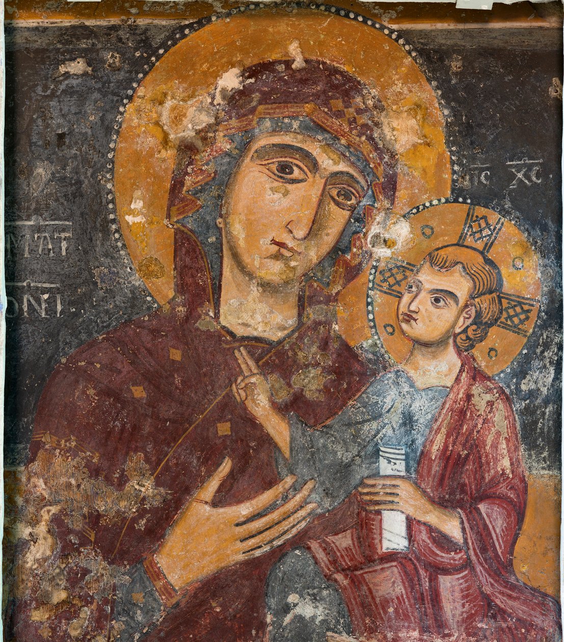Fresko in der Kirche Santa Maria della Palomba von School Italian