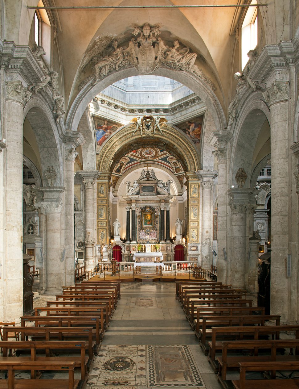 Innenansicht der Basilika Santa Maria del Popolo, 15. bis 17. Jahrhundert, Rom, Italien von School Italian