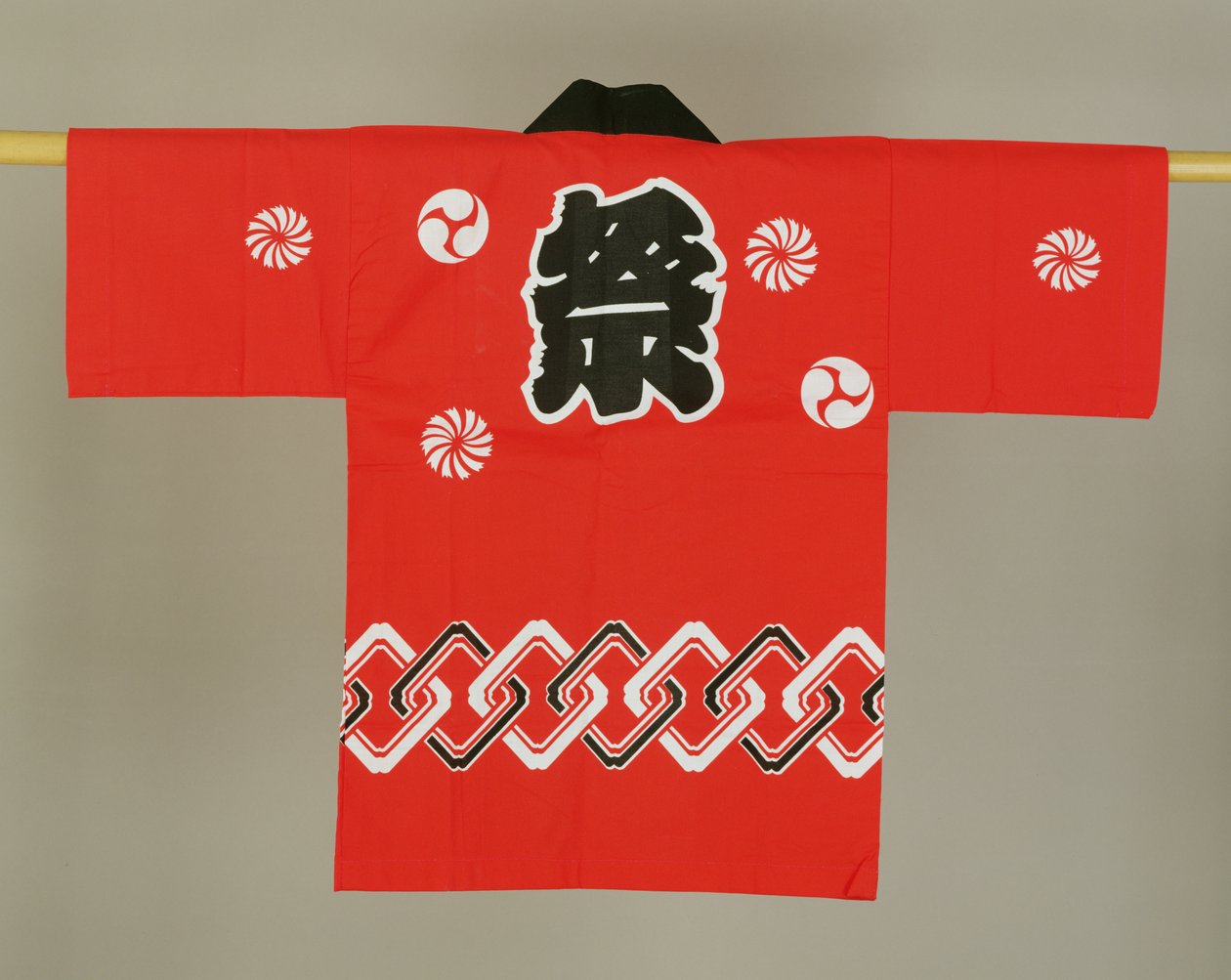 Kinderroter und schwarzer Baumwollkimono von Japanese School