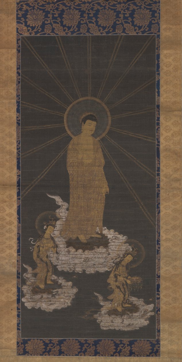 Abstieg von Amida, oder Raigo, Muromachi-Periode ca. 1333-1568 von School Japanese