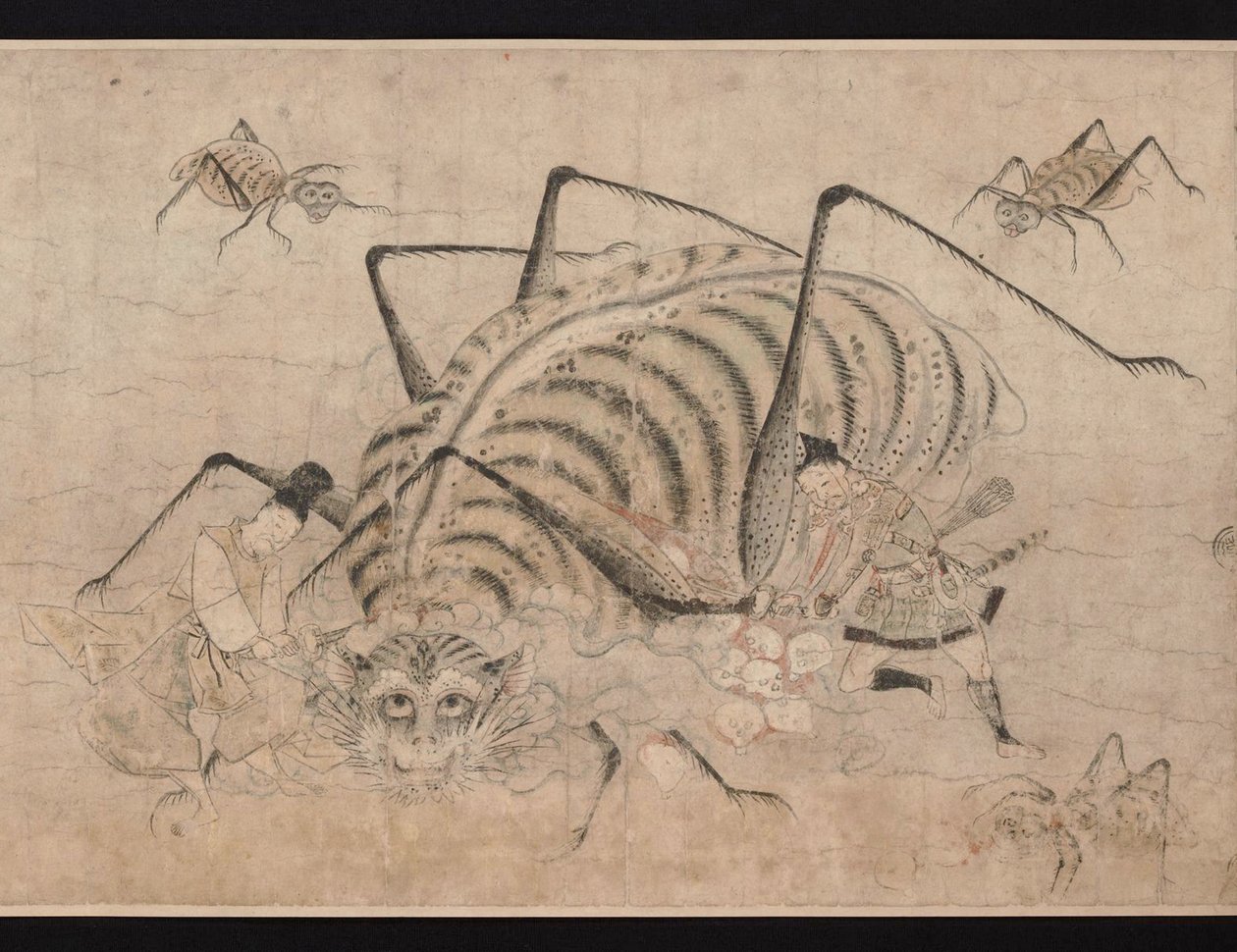 Yorimitsu tötet Tsuchigumo (Dämonen-Spinne) (Detail) von School Japanese