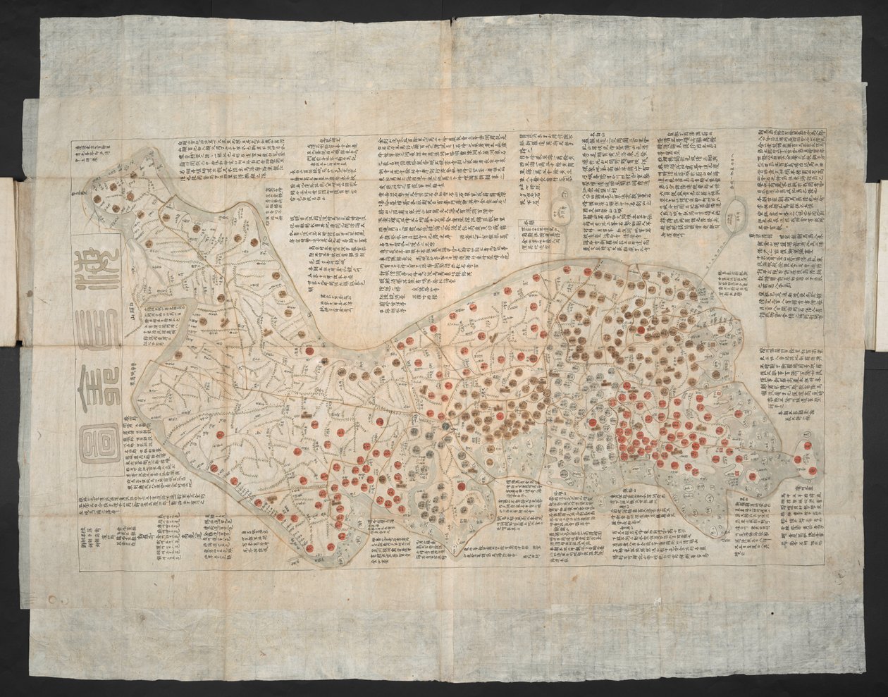 Haejwa chondo - eine Karte der koreanischen Halbinsel, ursprünglich um 1820 erstellt von School Korean
