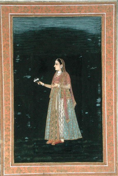 Dame mit Blumen, aus dem Small Clive Album von School Mughal