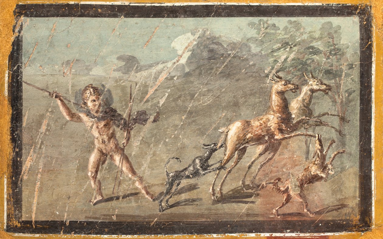 Liebende auf der Jagd, Herculaneum von School Roman