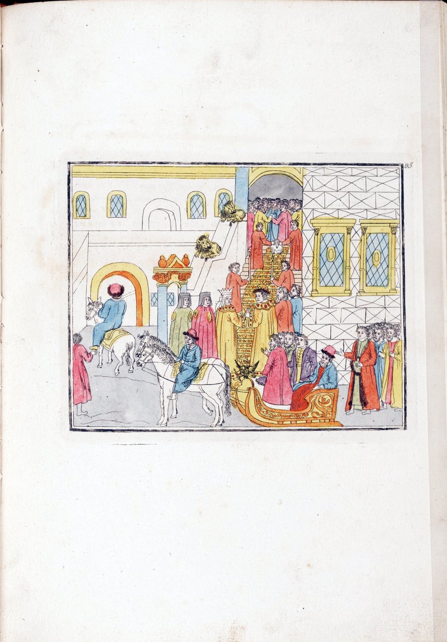 Ankunft zur Hochzeitszeremonie von Michael I. von Russland von School Russian
