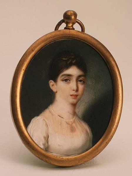 Porträt von Darya Mikhailovna Opochinina (1788-1854) von School Russian