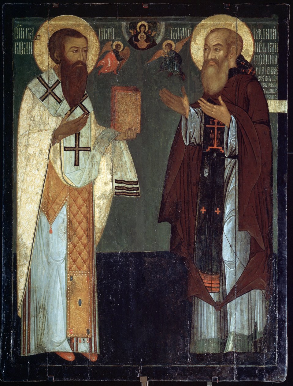 Darstellung des heiligen Basilius von Caesarea und Wassili III. Iwanowitsch von School Russian