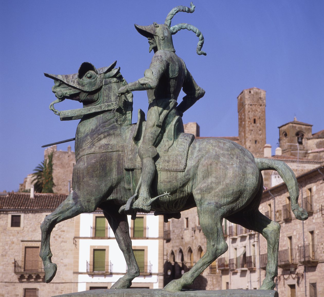 Reiterstatue von Francisco Pizarro (ca. 1478-1541) von School Spanish