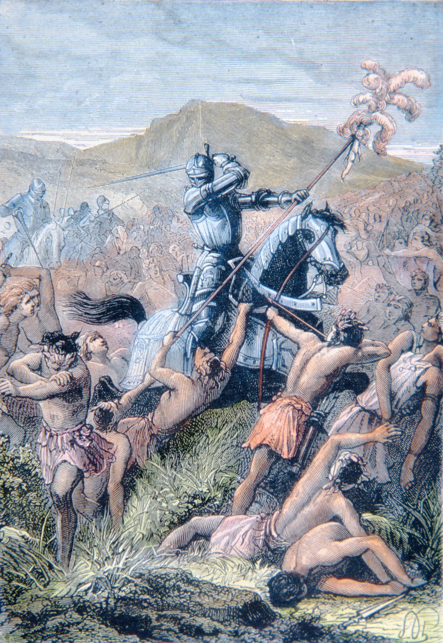 Hernan Cortes in der Schlacht von Otumba, Mexiko von School Spanish