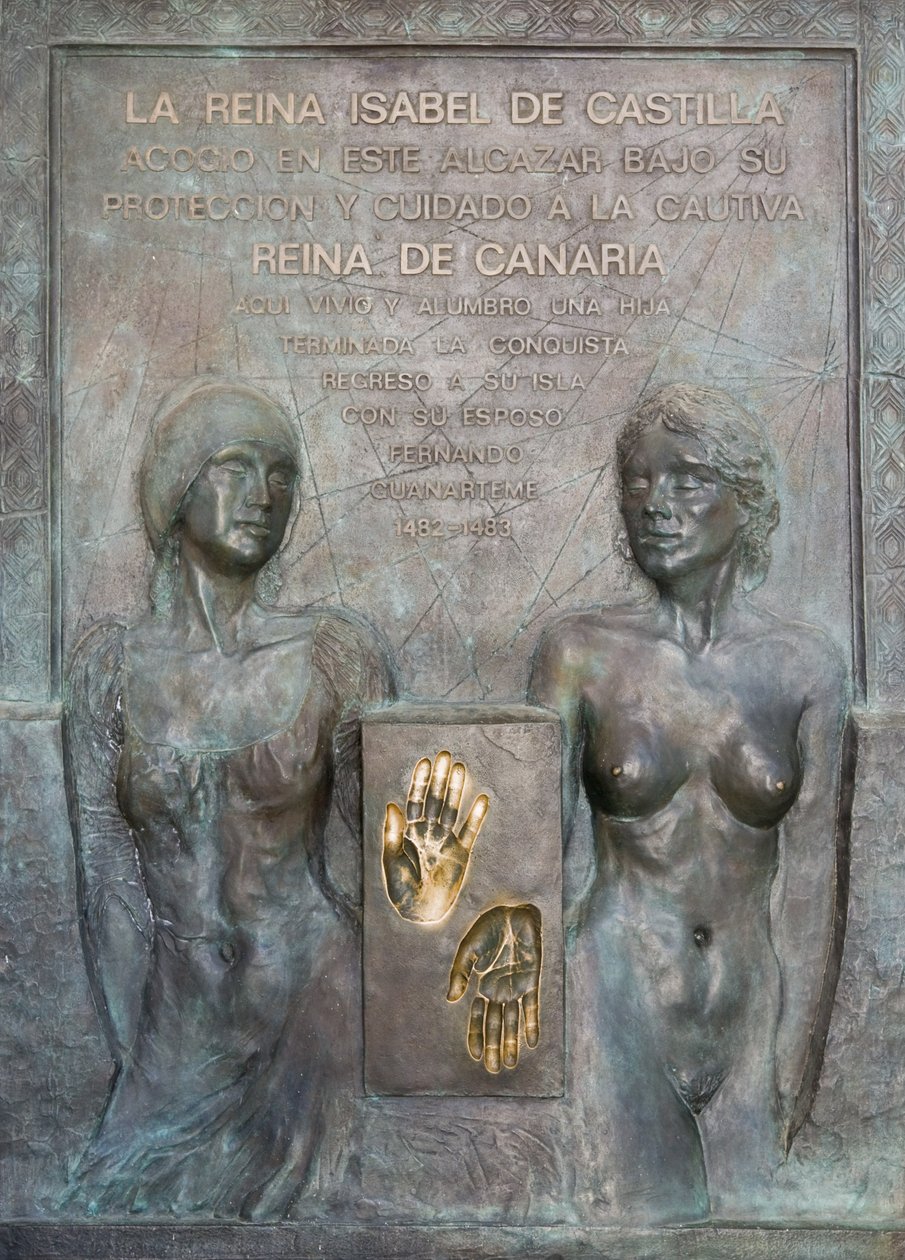 Denkmal für Isabel von Kastilien in den Alcazar-Gärten von School Spanish