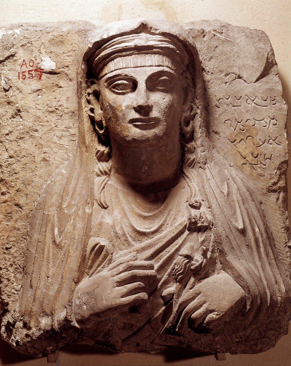 Östliche Antike: Grabbüste von Saba. Aus Palmyra. 2.-3. Jahrhundert. Paris, Louvre Museum von School Syrian