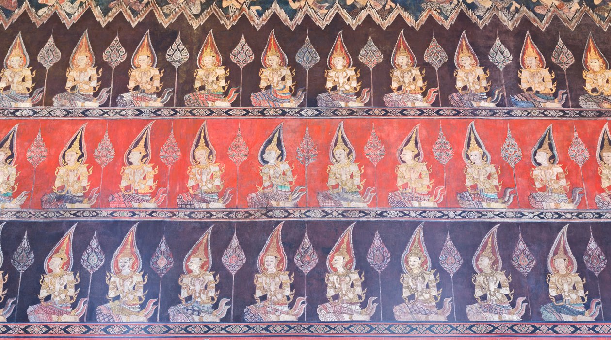 Wandmalereien in der Buddhaisawan-Kapelle, Palast von Wang Na von School Thai