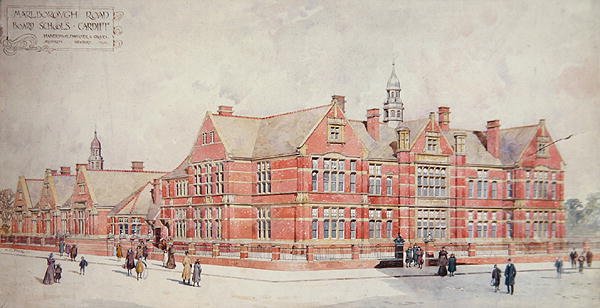 Marlborough Road Board Schools, Cardiff, frühes 20. Jahrhundert von School Welsh