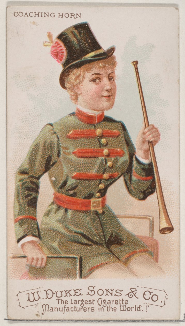 Posthorn, aus der Serie Musikinstrumente N82 für Duke-Zigaretten, 1888 von Schumacher and Ettlinger