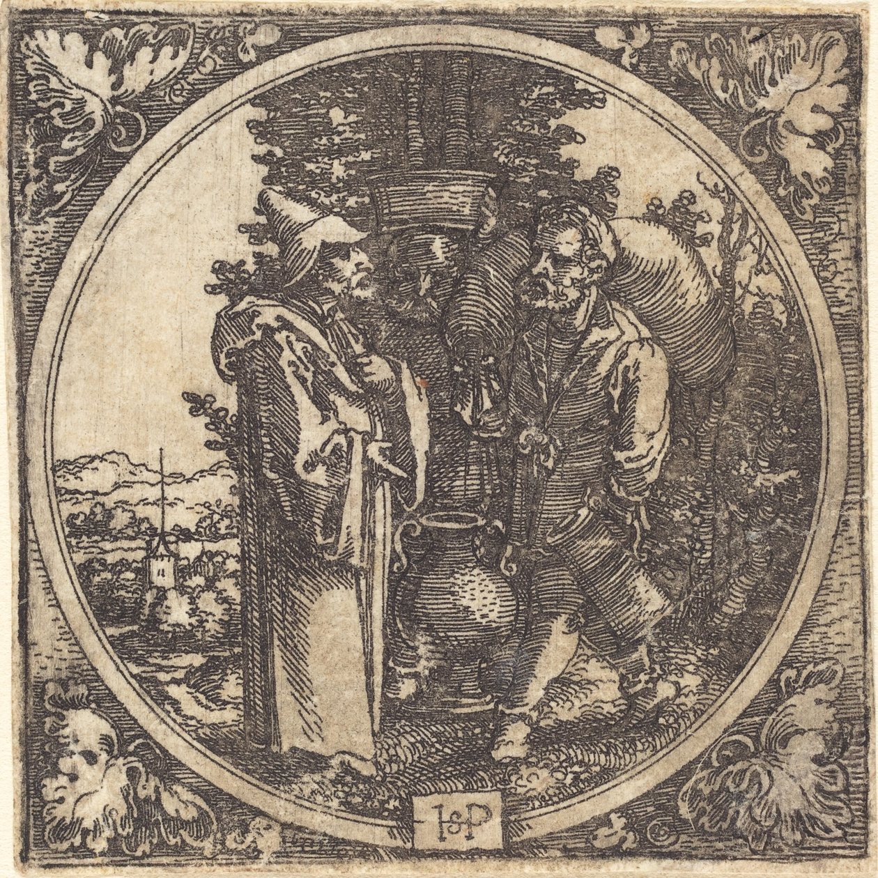 Herr und zwei Diener, oder Solon und zwei Bauern von Sebald Beham