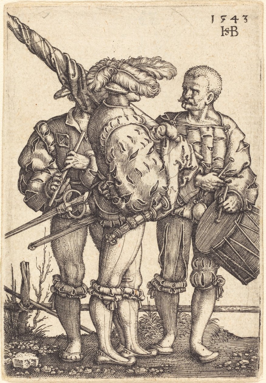 Fahnenträger, Trommler und Pfeifer von Sebald Beham