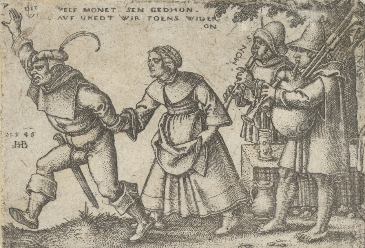 Das Jahresende, aus Das Bauernfest oder die zwölf Monate, 1546 von Sebald Beham
