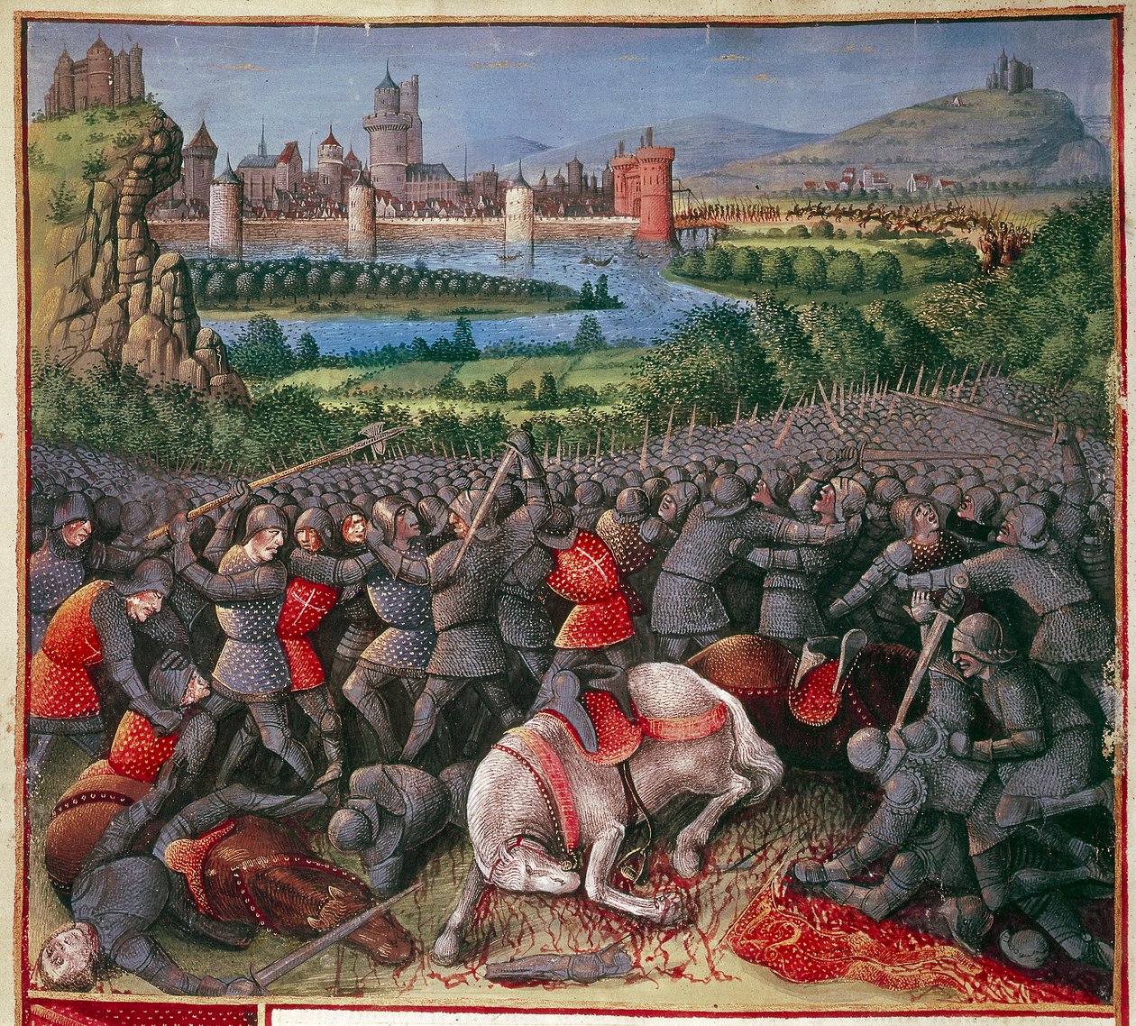 Schlacht während des Ersten Kreuzzugs Volkskreuzzug, 1096-1099, um 1490 von Sebastian Marmoret