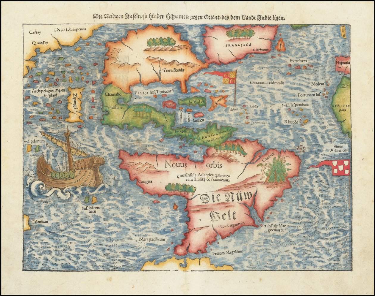 Karte der Amerikas von 1561 von Sebastian Münster von Sebastian Munster