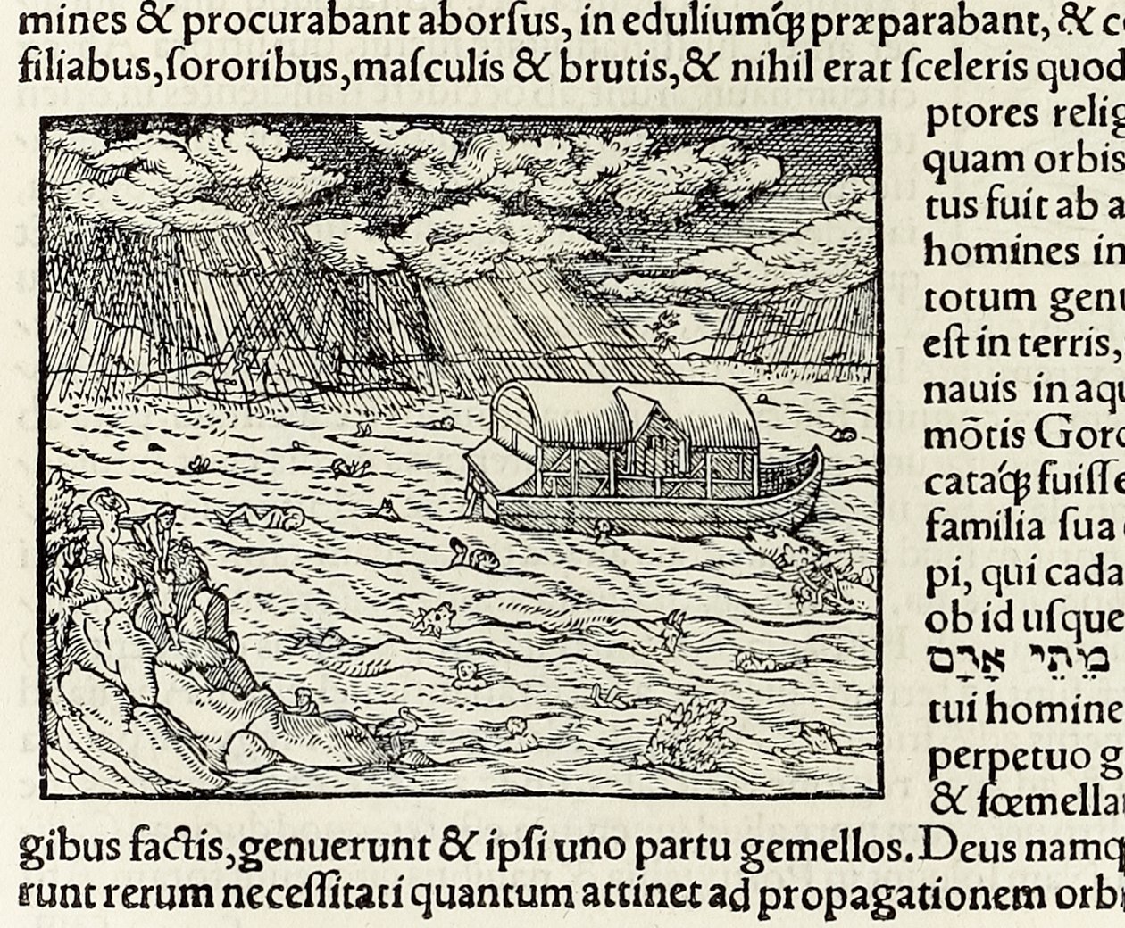 Noahs Arche und die Sintflut, aus der Ausgabe von 1550 der 