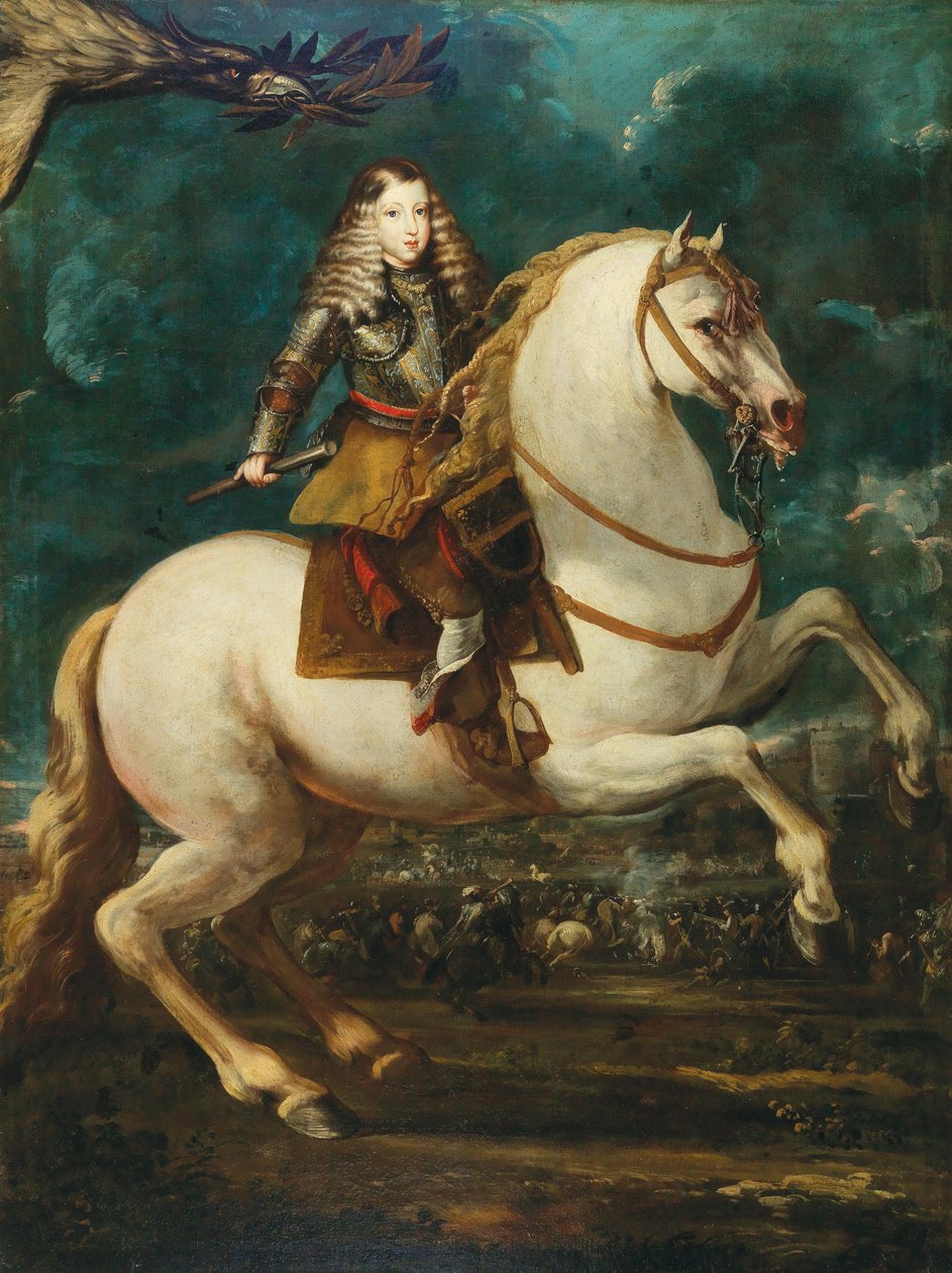 Reiterporträt von Karl II. von Spanien, 1660er Jahre von Sebastian de Herrera Barnuevo