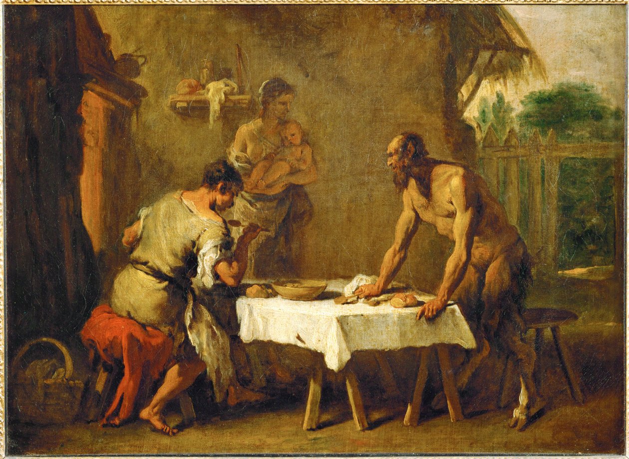 Der Satyr und der Bauer, eine Äsopische Fabel von Sebastiano (attr. to) Ricci