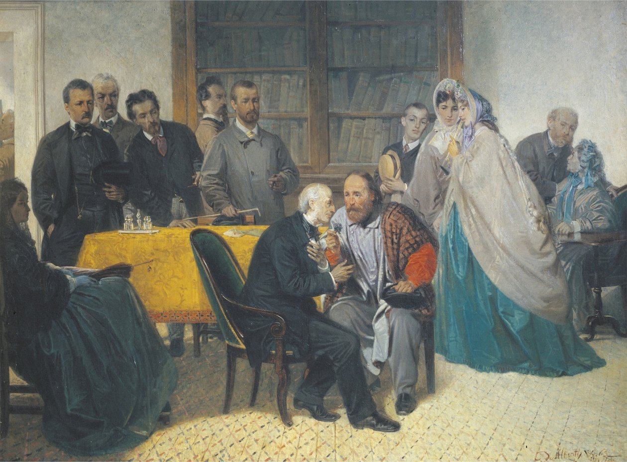Giuseppe Garibaldi besucht Alessandro Manzoni am 15. März 1862 von Sebastiano de Albertis