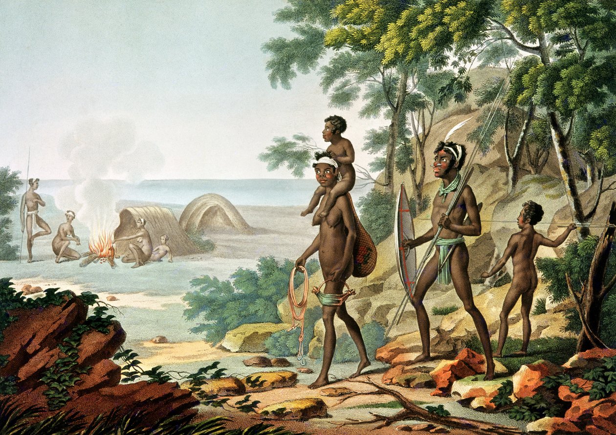 Port Jackson, New Holland: Aborigines-Familie, aus 