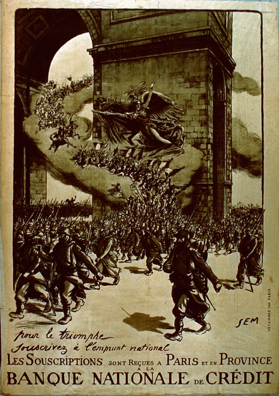 Plakat für den französischen Nationalkredit während des Ersten Weltkriegs von Sem