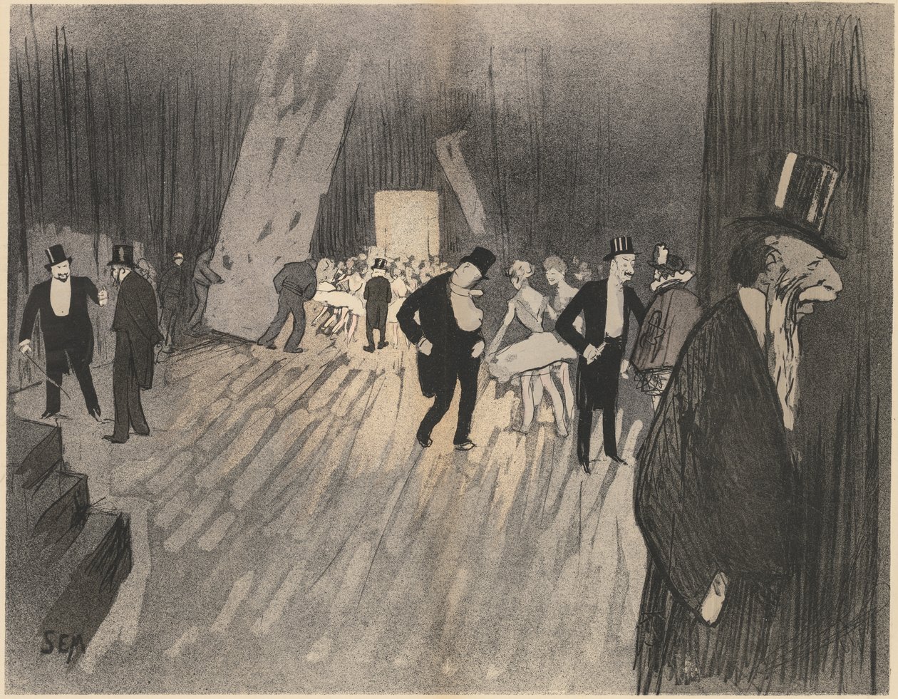 Hinter den Kulissen des Balletts, ca. 1900 von Sem