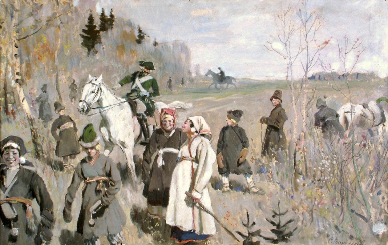 Jagd zur Zeit des Zaren Peter der Große von Sergei Arsenevich Vinogradov