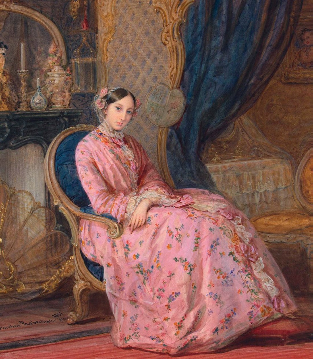 Porträt der Großherzogin Maria Nikolajewna von Russland, Mitte des 19. Jahrhunderts von Sergei Ivanovich Gribkov