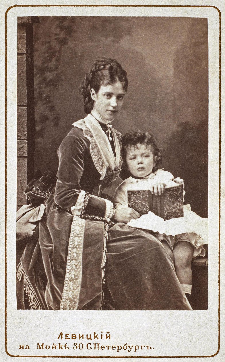 Kaiserin Maria Fjodorowna Dagmar von Dänemark 1847-1928 mit Sohn Nikolaus Alexandrowitsch von Russland von Sergei Lvovich Levitsky