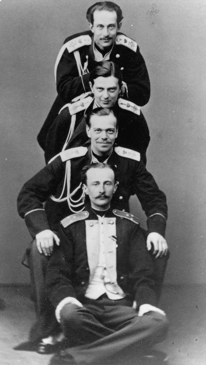 Großfürsten Alexander Alexandrowitsch und Wladimir Alexandrowitsch von Russland, ca. 1870-1875 von Sergei Lvovich Levitsky