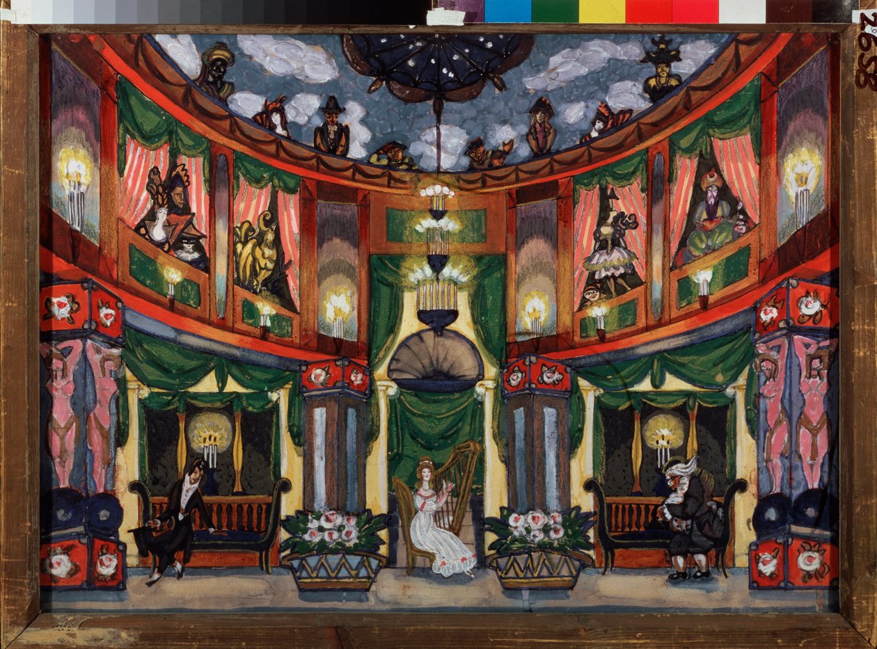 Dekorvorbereitung für die Oper "Die Geschichten von Hoffmann" von Jacques Offenbach von Sergei Yurevich Sudeikin
