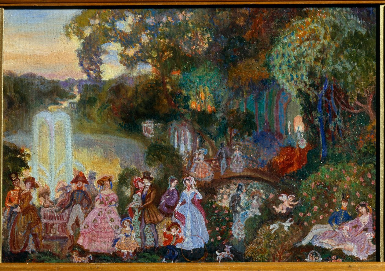 Öffentliche Festlichkeiten - Gemälde von Sergei Sudeykin (1882-1946) von Sergei Yurevich Sudeikin