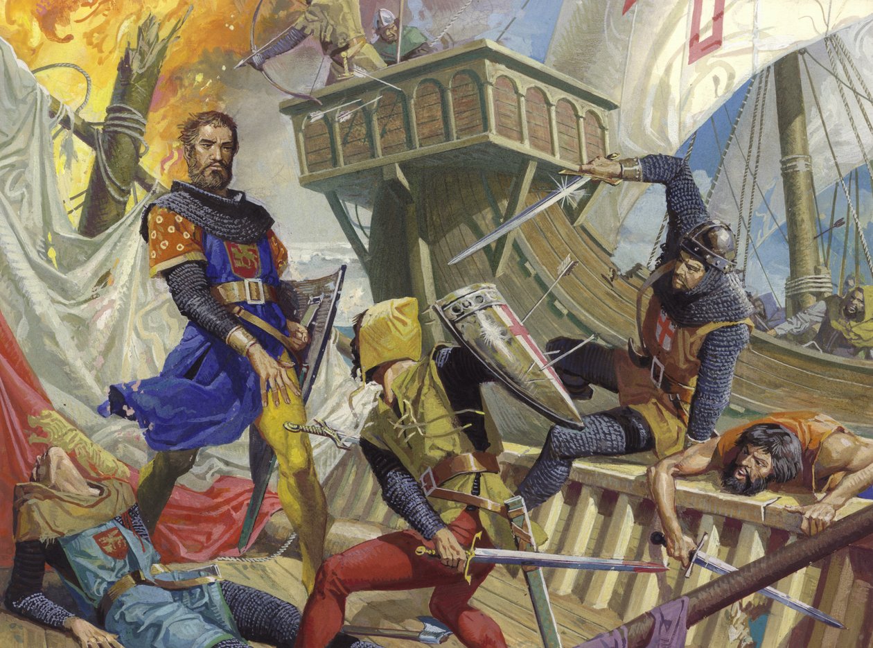 Marco Polo von den Genuesen gefangen, 20. Jahrhundert von Severino Baraldi