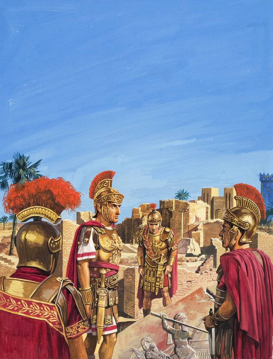 Römer bewundern Überreste des Goldenen Zeitalters von Babylon von Severino Baraldi