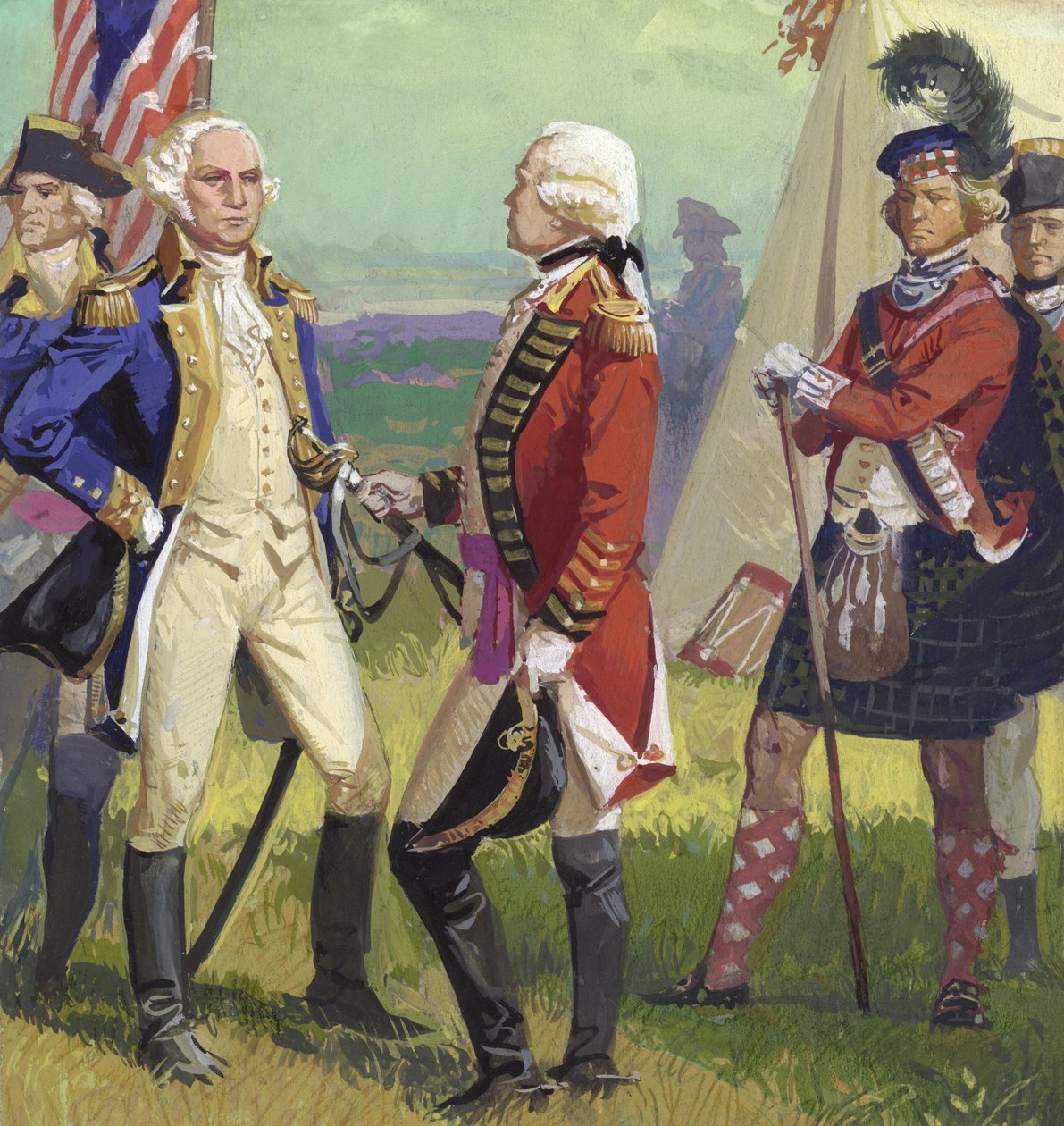 Übergabe von Lord Cornwallis an George Washington von Severino Baraldi