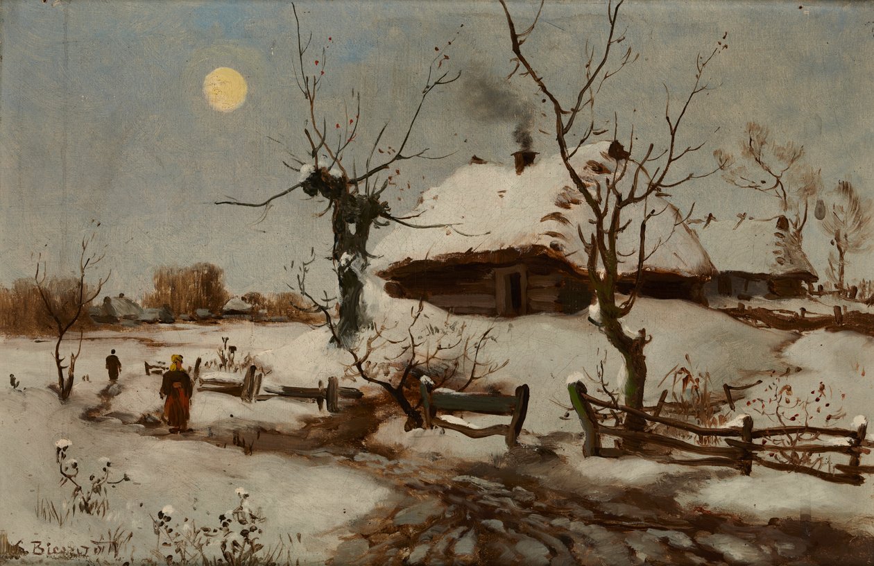 Häuser im Schnee von Seweryn Bieszczad