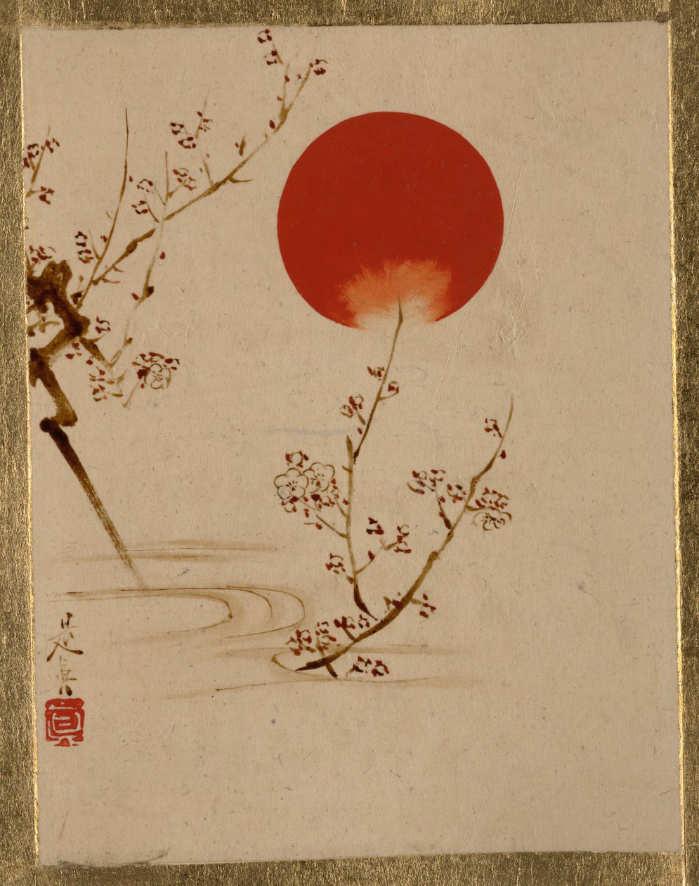 Sonne und Pflaumenzweige von Shibata Zeshin
