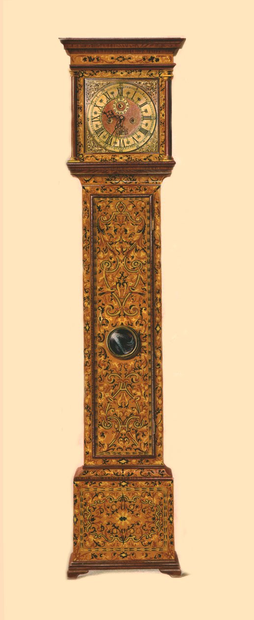 Uhr mit heller Marketerie, 1905 von Shirley Charles Llewellyn Slocombe