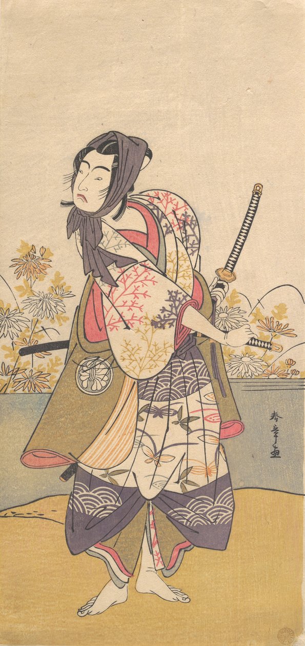Der dritte Segawa Kikunojo in der Rolle von Soga no Goro Tokimune, 2. Monat, 1785 von Shunsho