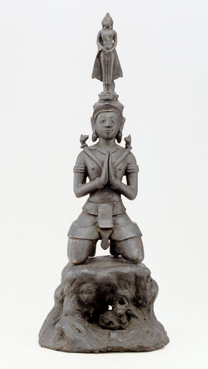 Siva ehrt den Buddha, Lan Na-Kultur (Bronze) von Siamese School