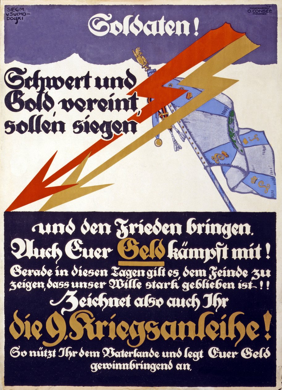 Deutsche WW1-Spendenkampagne für das 9. Kriegslager, 1914-18 von Siegmund von Suchodolski